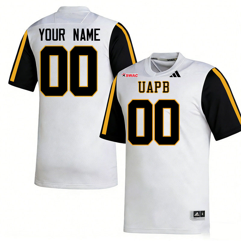 Custom Arkansas-Pine Bluff Golden Lions Name And Number Football Jerseys-White